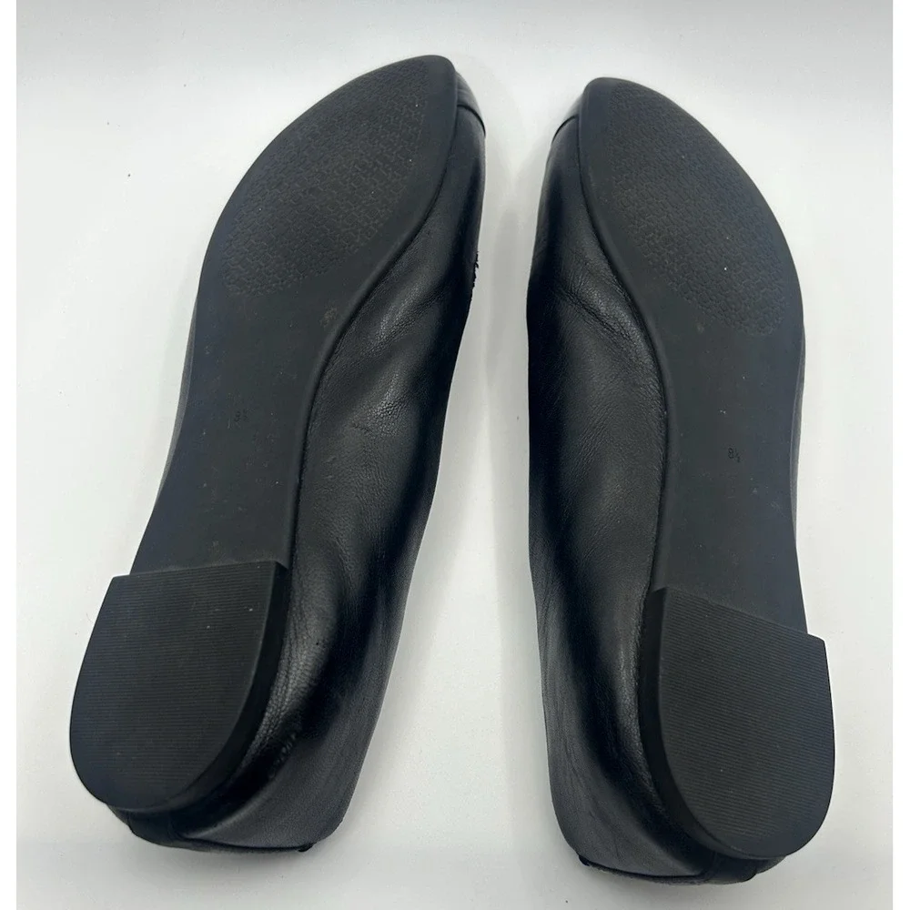 Tory Burch Everly Cap Toe Ballet Flat Old Money Closet Staple Black Size 8 1/2